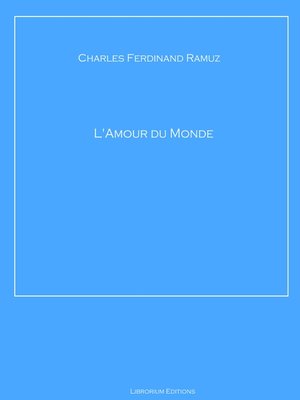 cover image of L'Amour du Monde